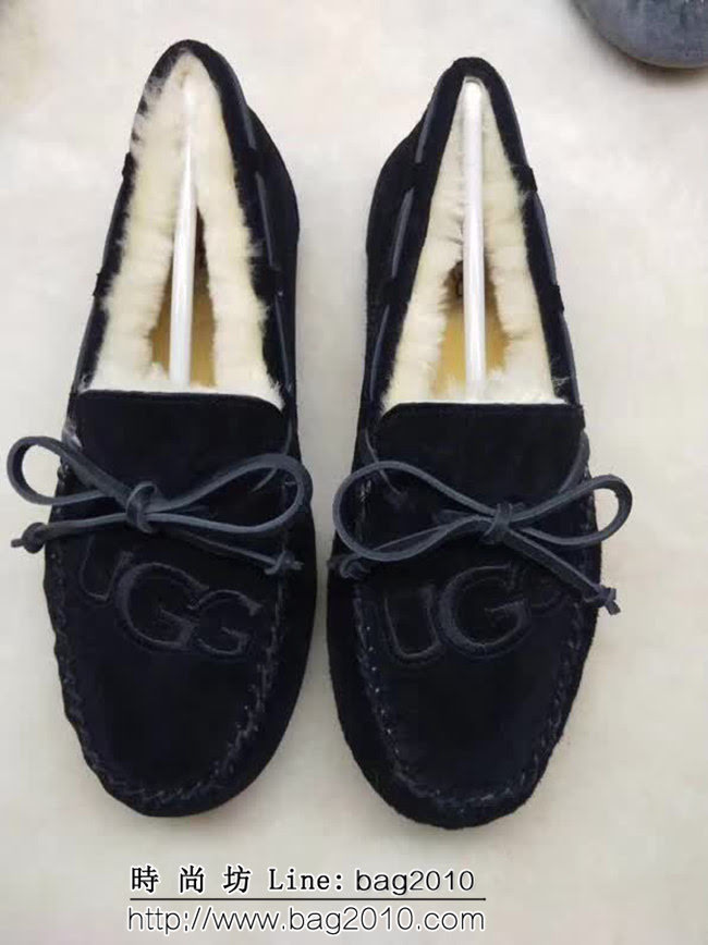 UGG 9022 新款毛毛 刺繡版 蝴蝶結 豆豆鞋 QZS2454